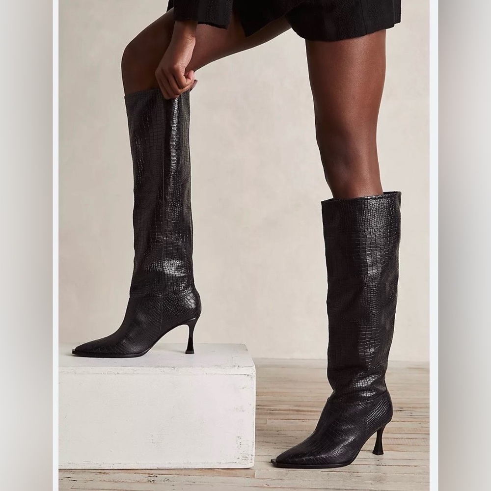 NWT Free People x Vicenza Friday Fever Boots 
Black Croc Sz 9
